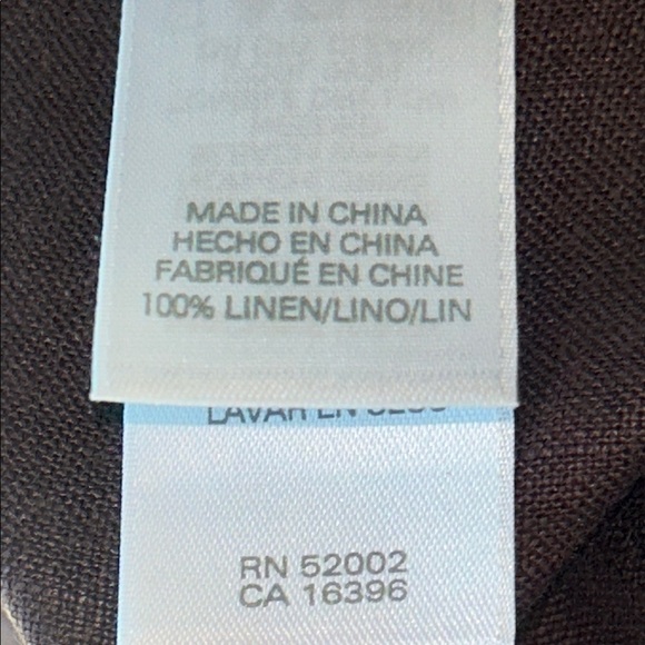 Liz Claiborne Dark Brown Women's Blouse 100% linen - Picture 6 of 11